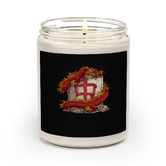Mahjong Player Mah Jongg Scented Candles Red Dragon Tile