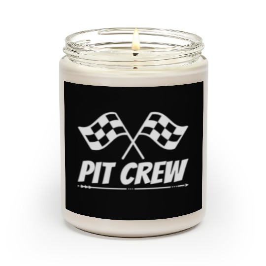 Pit Crew Funny Racing Design for Hotrod Track Scented Candles