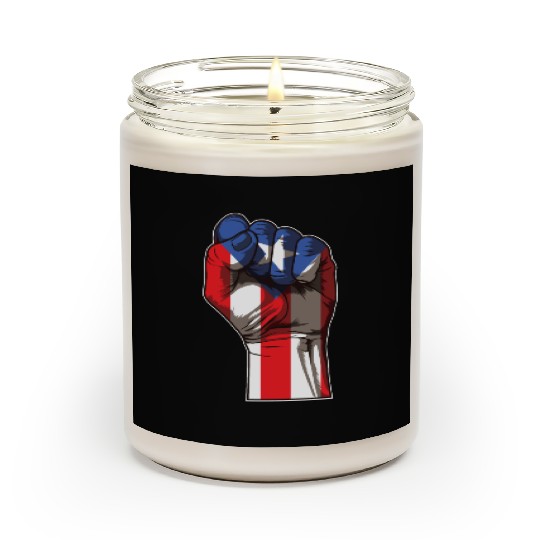 Puerto Rico Fist | Proud Boricua Flag Scented Candles