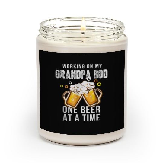 Working On My GRANDPA BOD Funny Dad Bod Scented Candles