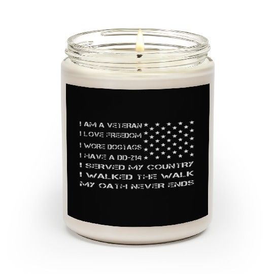i am a veteran i love freedom i wore dog tags i ha Scented Candles