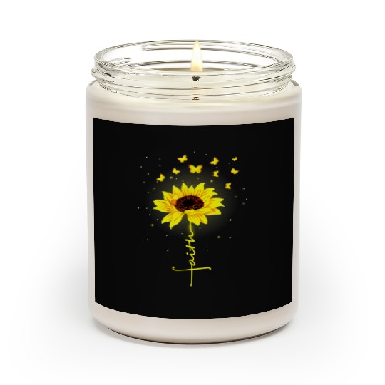 Faith Butterfly Sunflower Flower Scented Candles