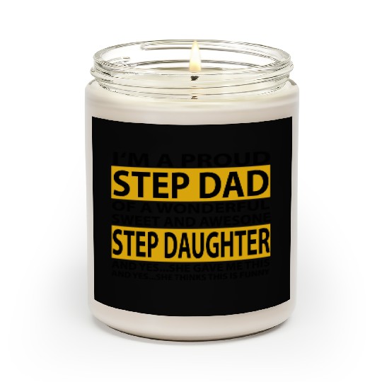 Funny Step Dad Scented Candles Fathers Day Gift Step