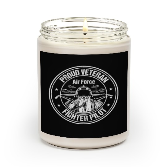 Proud Air Force Veteran Fighter Pilot design Scented Candles