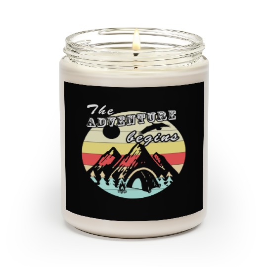 Camping Retro Vintage Adventure Camping Gift Scented Candles