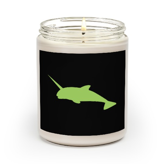 Sharp narwhal in green uniwhale Scented Candles