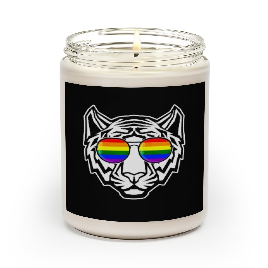 Pride LGBT Tiger Rainbow Sunglasses Scented Candles