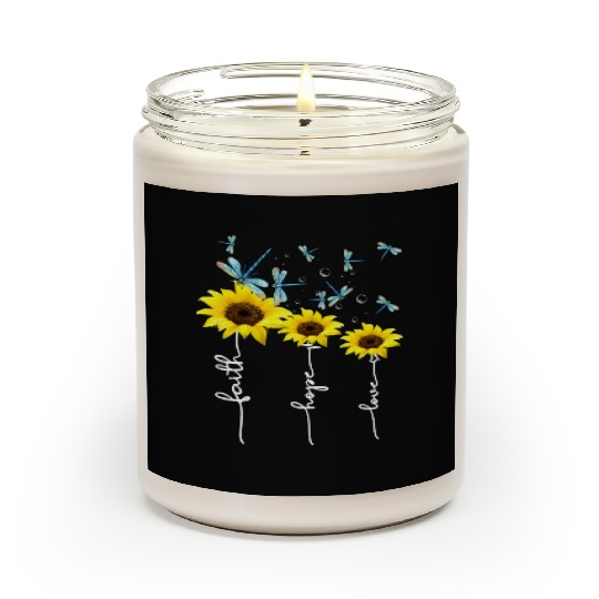Faith hope love sunflower Scented Candles