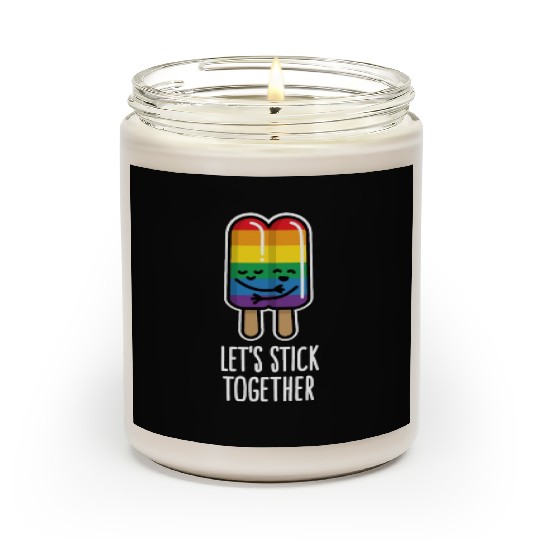 Let's stick together funny gay couple popsicle Scented Candles