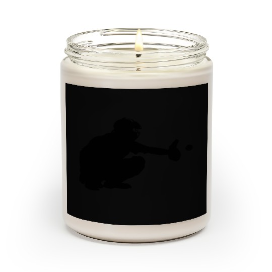 Baseball catcher waiting to catch a pitch Scented Candles