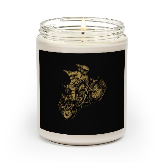 Motocross Dirt Bike Racing Motorcycle Retro Gift Scented Candles