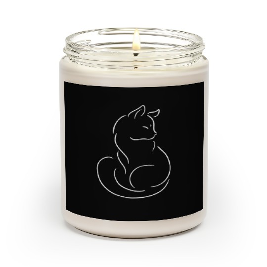 Cat silhouette Kitten gift crazy catlady cat mom Scented Candles