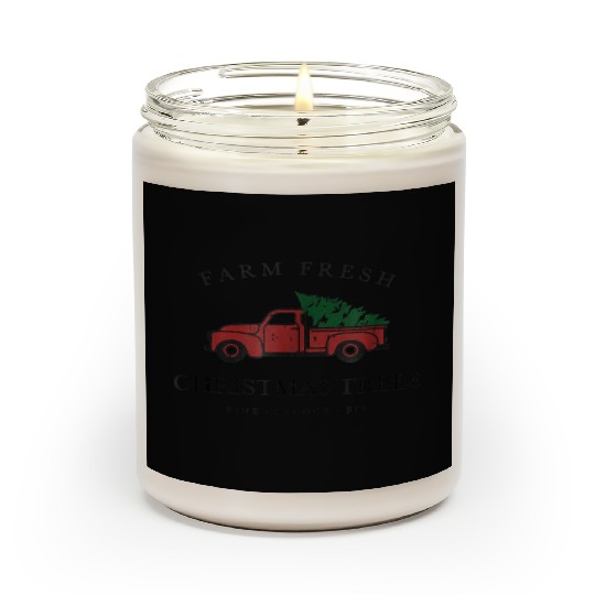 Farm Fresh Christmas Trees Vintage Truck Holiday T Scented Candles