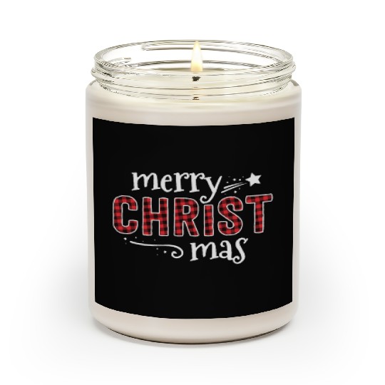Buffalo Plaid Merry Christ Mas Scented Candles Christmas