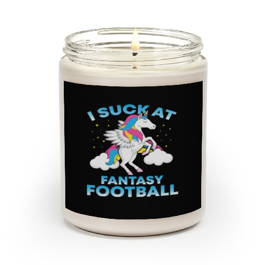 I Suck At Fantasy Football Funny Football Lover Scented Candles
