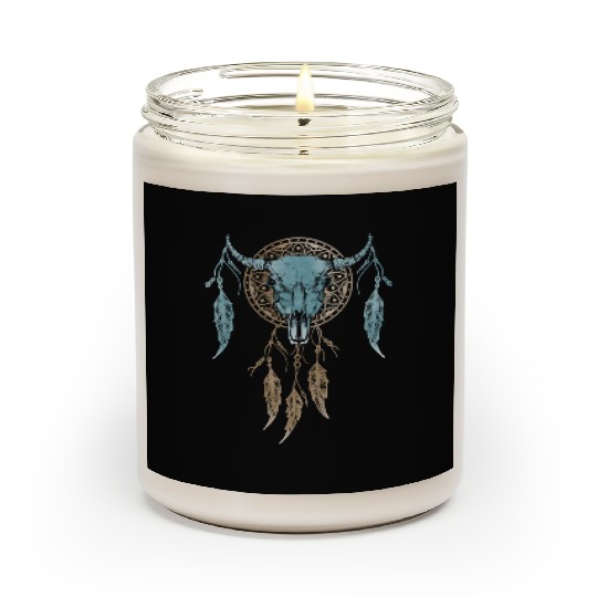 Womens Street Style Bull Skull Rodeo Scented Candles