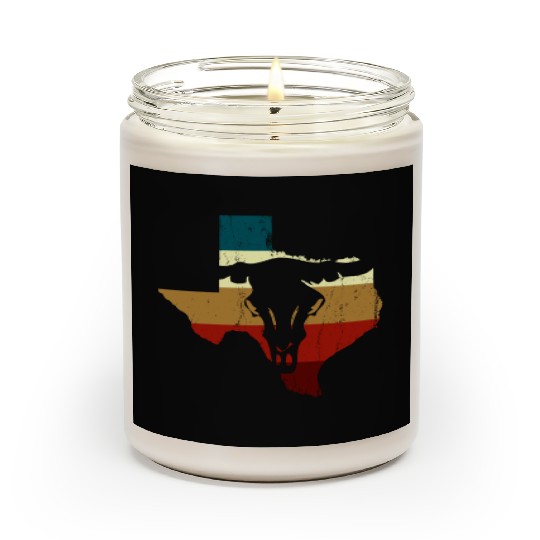 Vintage Texas State Longhorn Silhouette Cowboy Scented Candles