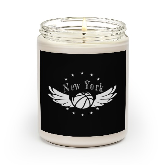 New York Basketball Ball Sports Stars Wings Design Scented Candles