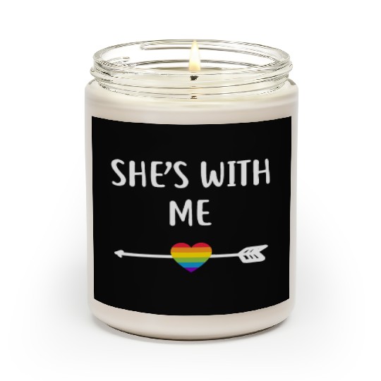 Lesbian Matching Couple Gifts She's With Me Set 2l Scented Candles