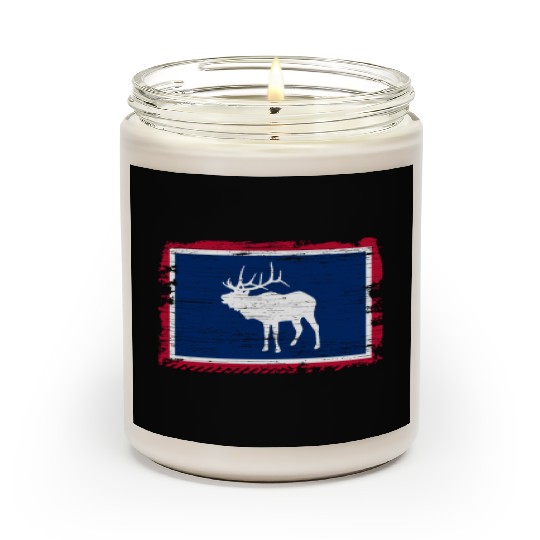 Wyoming Flag Elk Hunting Season For Deer Hunter Scented Candles
