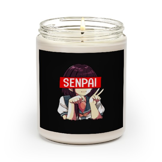 Senpai Anime Girl Japanese Cute Manga Kawaii Scented Candles