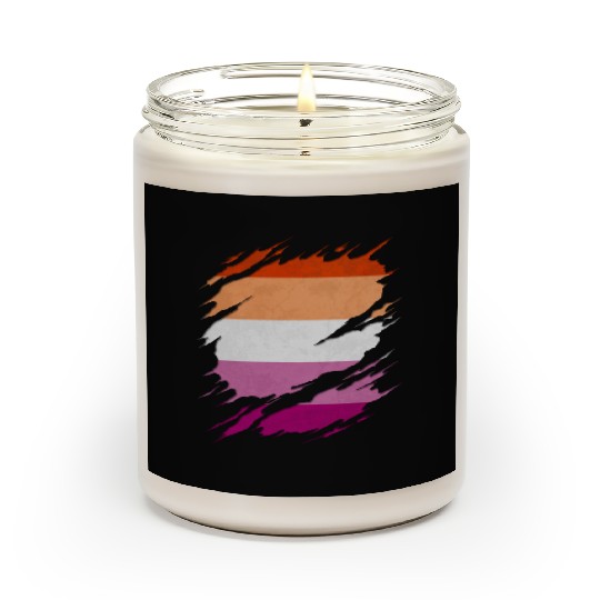 Lesbian Pride Flag Ripped Reveal Scented Candles