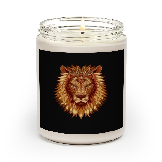 Lion head mandala Scented Candles