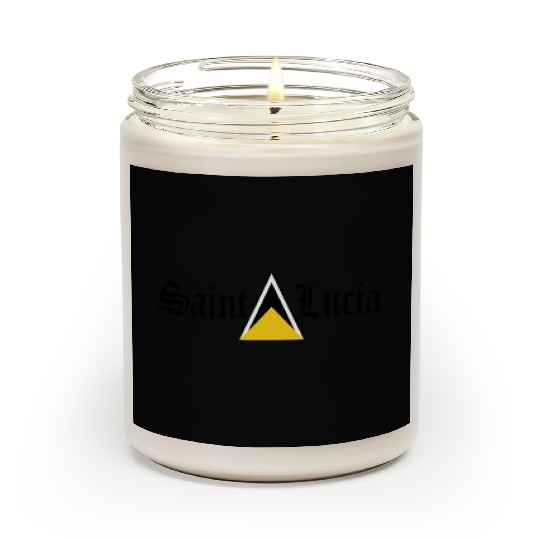 Saint Lucia Flag Blackletter St Lucia Caribbean Scented Candles