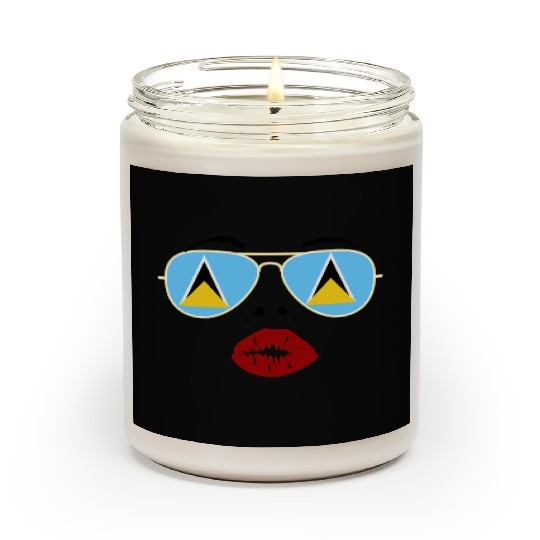 Saint Lucia Flag St Lucia Sunglasses Lips Kiss Scented Candles