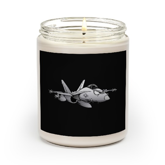 Military Fighter Attack Jet Airplane Cartoon Scented Candles