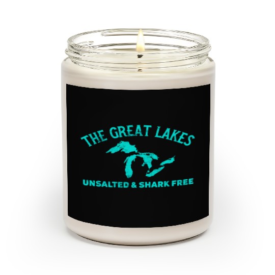 The Great Lakes Unsalted & Shark Free Michigan Gif Scented Candles