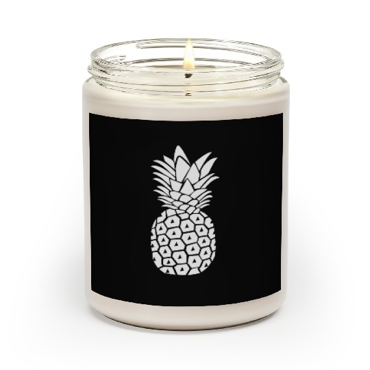 White Pineapple Silhouette Scented Candles