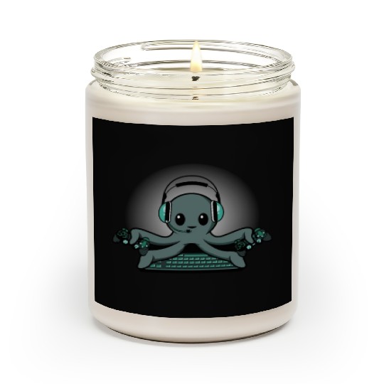 Octopus Gaming Keyboard Gamer Or Nerd Gift Scented Candles