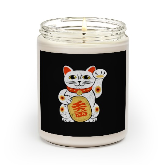 Japan Lucky Cat Japanese Maneki Neko Good Luck Cha Scented Candles