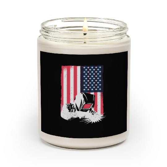 American Flag Welding Helmet Gift Cute Welder Scented Candles