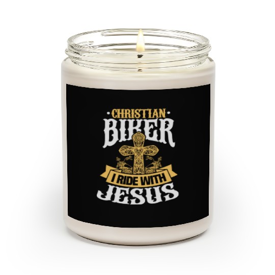 Christian Biker I Ride With Jesus Motorcycle Scented Candles