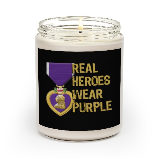 Purple Heart Military Real Heroes Wear Purple Scented Candles