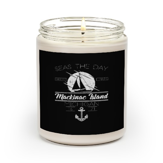Mackinac Island MI Vintage Nautical SailBoat Scented Candles