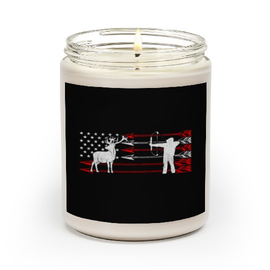 Bow Deer Hunter American Flag USA Animal Hunting Scented Candles