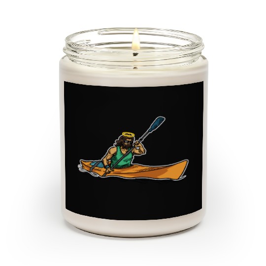 Cool Jesus Rowing Kayak Paddling Gift Idea Scented Candles