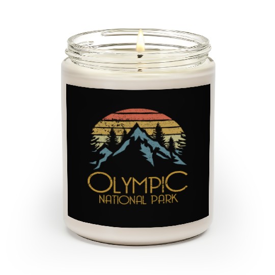 Retro Olympic National Park Washington Mountains S Scented Candles