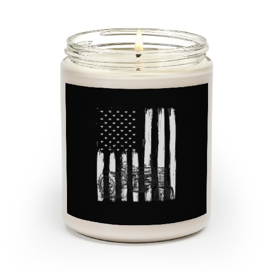 American Flag Farm Tractor Patriotic US Farming Scented Candles