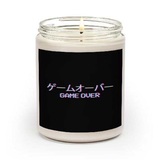 Vaporwave Game Over Japanese Text Gift Scented Candles