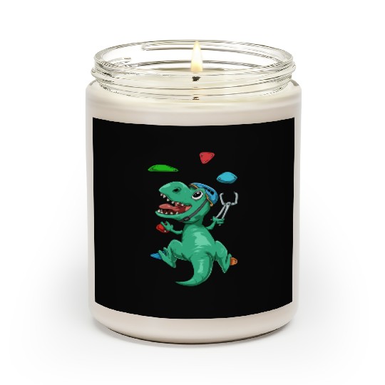 Funny T-Rex Bouldering and Rock Climbing Gift Scented Candles