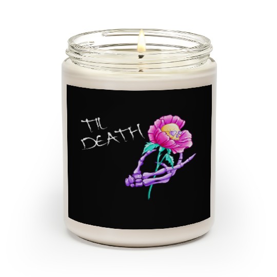 Til Death Valentine Skeleton Hand Skull Flower Scented Candles
