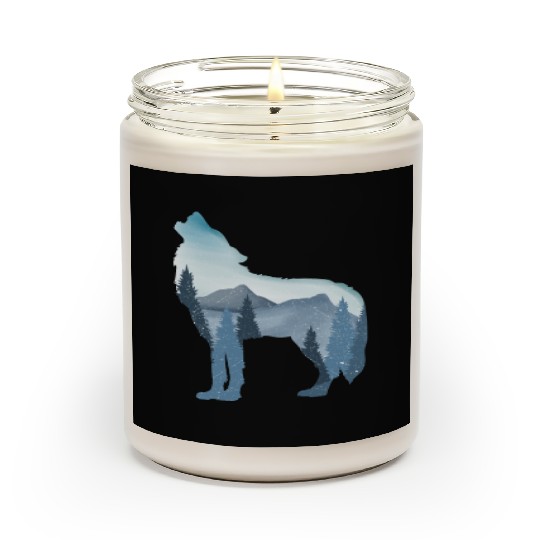 Alpha Wolf Art - Nature Background Scented Candles