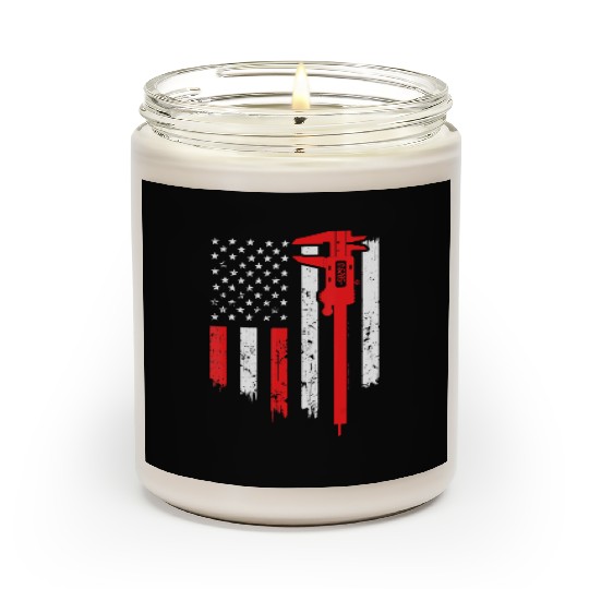 Funny USA Flag CNC Mechanic Tools Machinist Gift Scented Candles