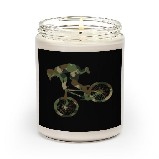 Vintage BMX Bike Racing Camouflage Scented Candles