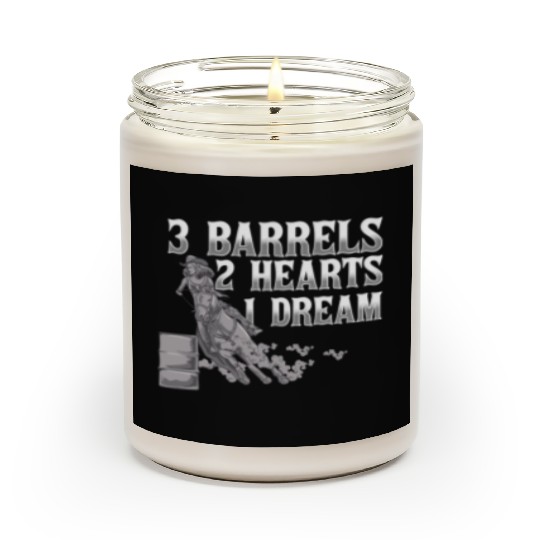 3 Barrels 2 Hearts 1 Dream Horse Barrel Racing Scented Candles