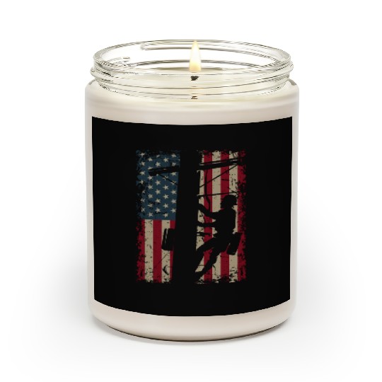 American Flag I USA I Patriotic Lineman Scented Candles